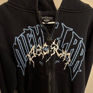 PacSun Black and Blue Zip Up Sweater